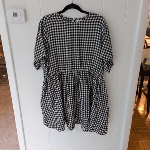 Shiny by Nature Black and White Checkered Dress